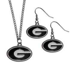 Georgia Bulldogs Dangle Earrings and Chain Necklace Set - Flyclothing LLC