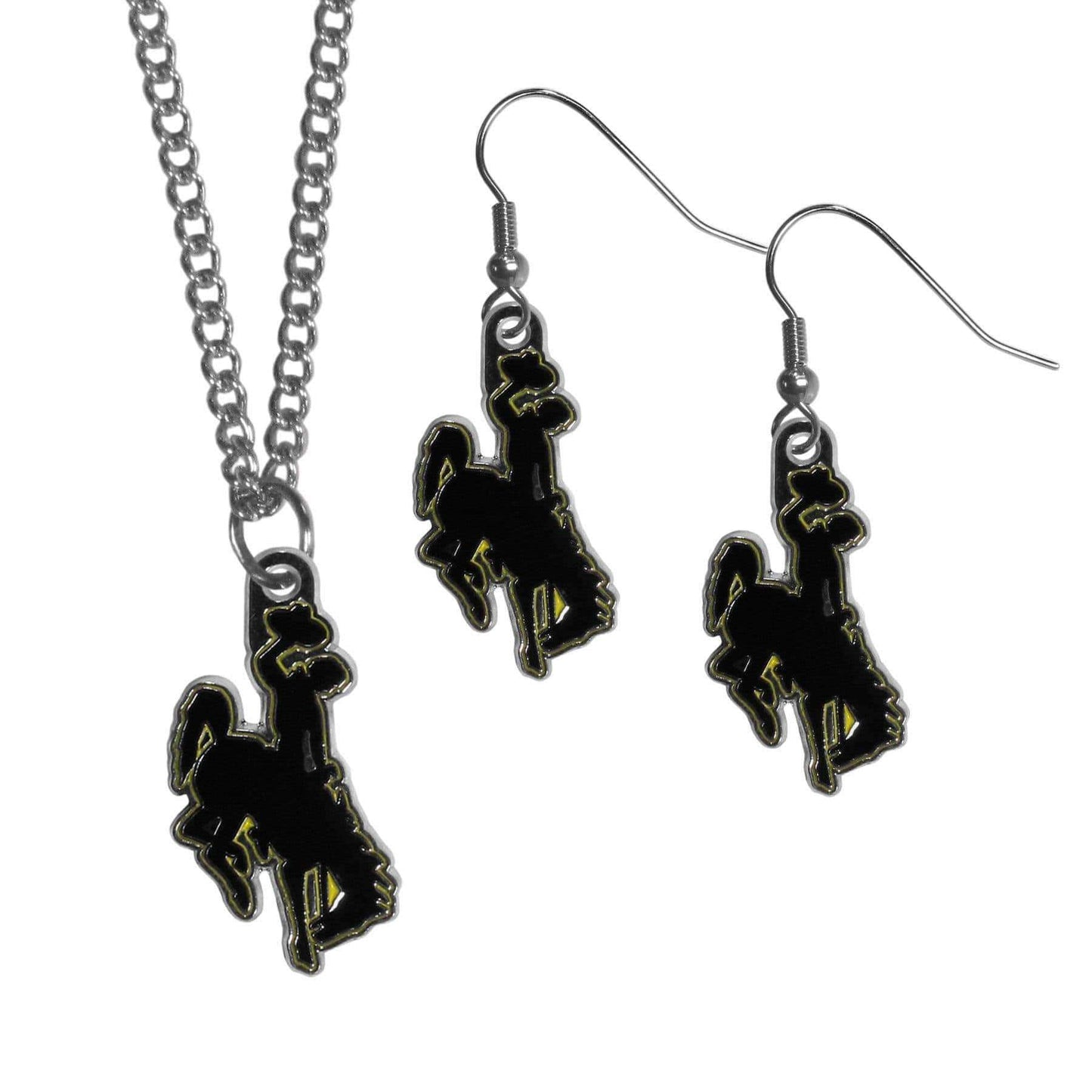 Wyoming Cowboy Dangle Earrings and Chain Necklace Set - Siskiyou Buckle - Flyclothing LLC