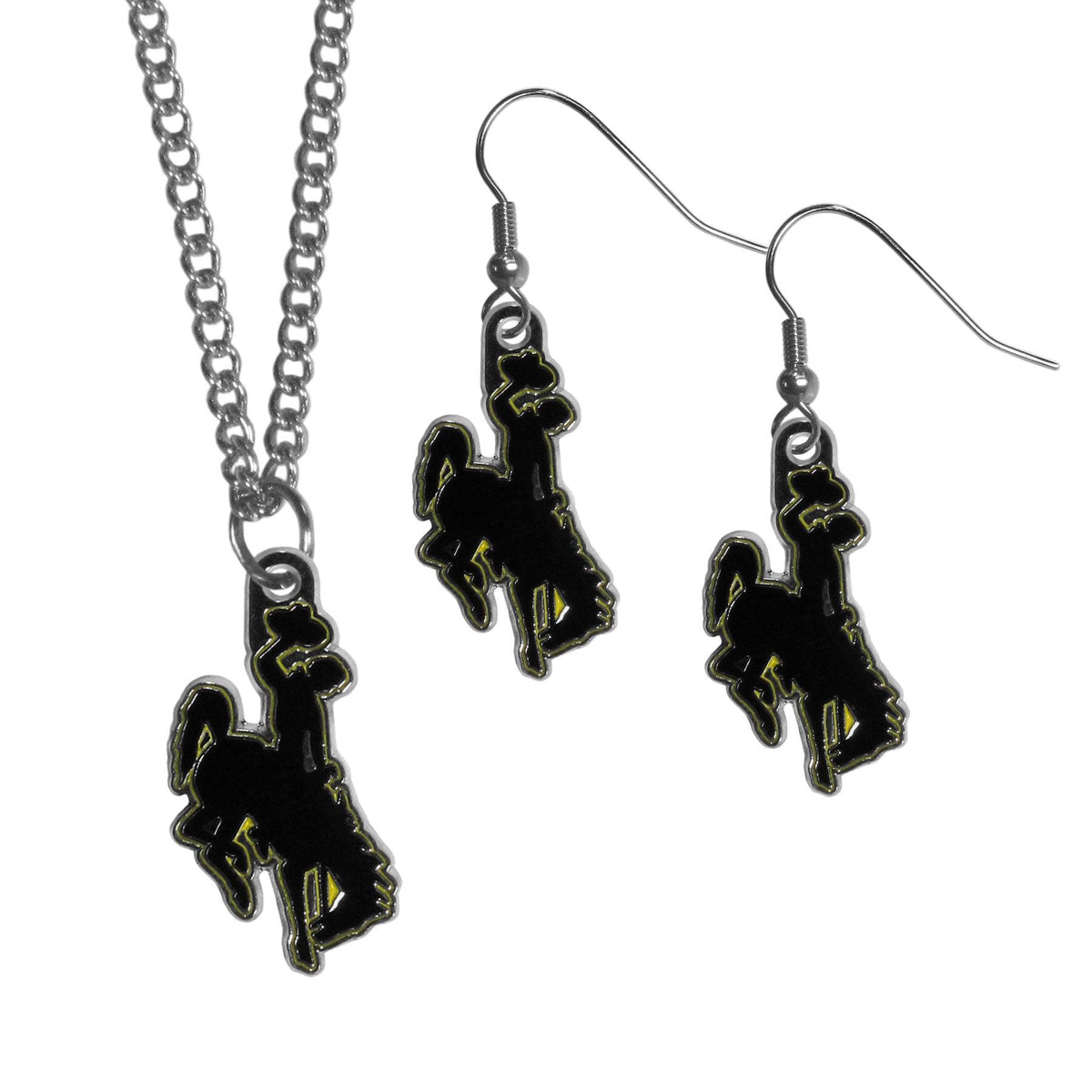 Wyoming Cowboy Dangle Earrings and Chain Necklace Set - Flyclothing LLC