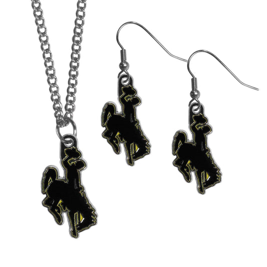 Wyoming Cowboy Dangle Earrings and Chain Necklace Set - Siskiyou Buckle - Flyclothing LLC