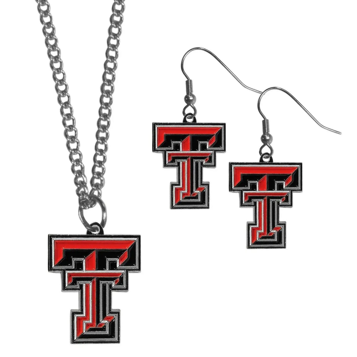 Texas Tech Raiders Dangle Earrings and Chain Necklace Set - Siskiyou Buckle - Flyclothing LLC