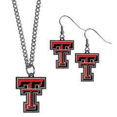 Texas Tech Raiders Dangle Earrings and Chain Necklace Set - Flyclothing LLC