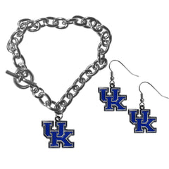 Kentucky Wildcats Chain Bracelet and Dangle Earring Set - Flyclothing LLC