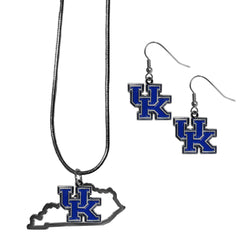 Kentucky Wildcats Dangle Earrings and State Necklace Set - Flyclothing LLC