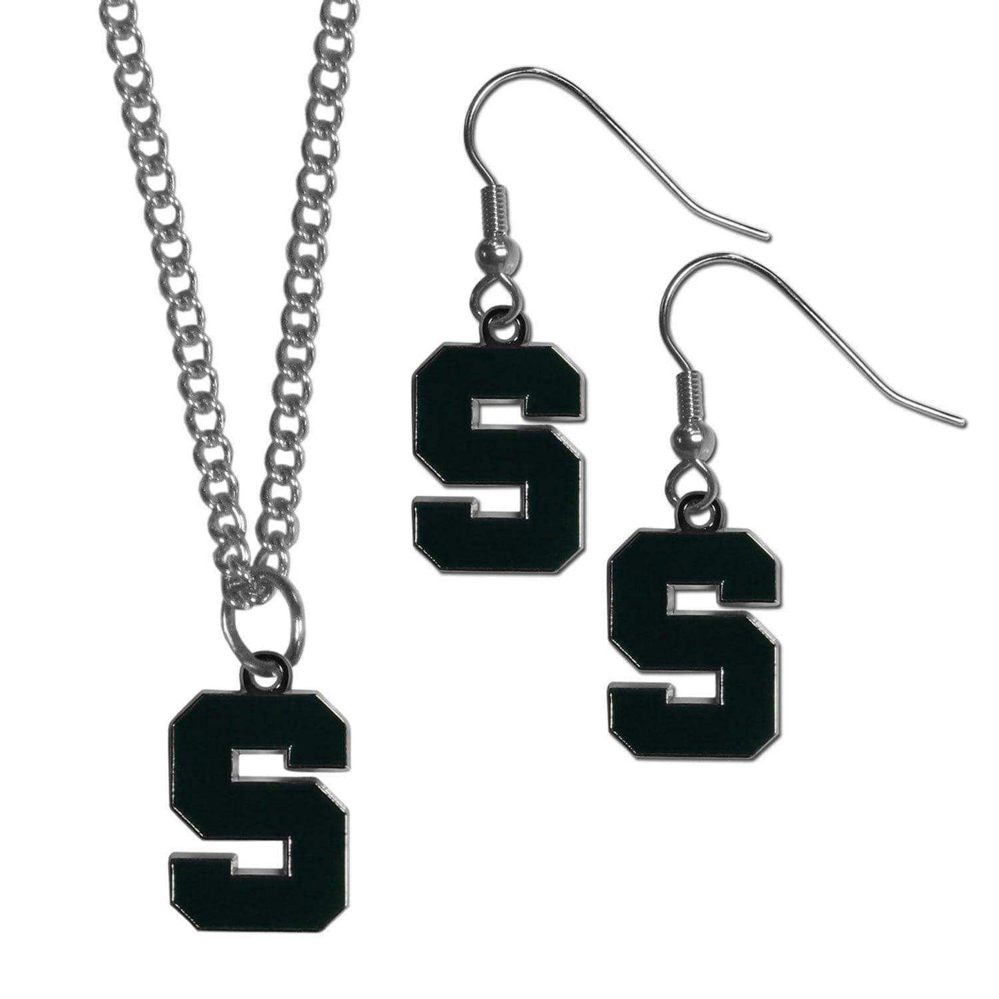 Michigan St. Spartans Dangle Earrings and Chain Necklace Set - Siskiyou Buckle - Flyclothing LLC
