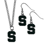 Michigan St. Spartans Dangle Earrings and Chain Necklace Set - Siskiyou Buckle