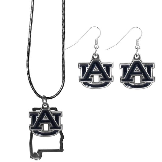 Auburn Tigers Dangle Earrings and State Necklace Set - Flyclothing LLC