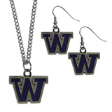 Washington Huskies Dangle Earrings and Chain Necklace Set - Siskiyou Buckle - Flyclothing LLC
