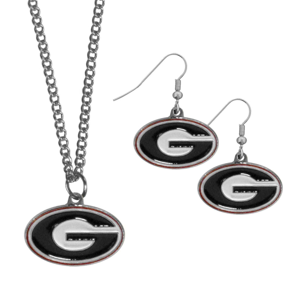 Georgia Bulldogs Dangle Earrings and Chain Necklace Set - Siskiyou Buckle - Flyclothing LLC