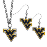 W. Virginia Mountaineers Dangle Earrings and Chain Necklace Set - Siskiyou Buckle - Flyclothing LLC