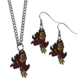 Arizona St. Sun Devils Dangle Earrings and Chain Necklace Set - Siskiyou Buckle - Flyclothing LLC