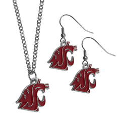 Washington St. Cougars Dangle Earrings and Chain Necklace Set - Flyclothing LLC