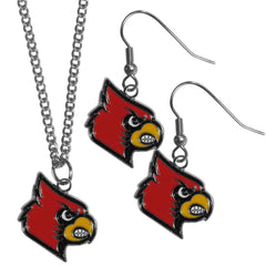 Louisville Cardinals Dangle Earrings and Chain Necklace Set - Flyclothing LLC