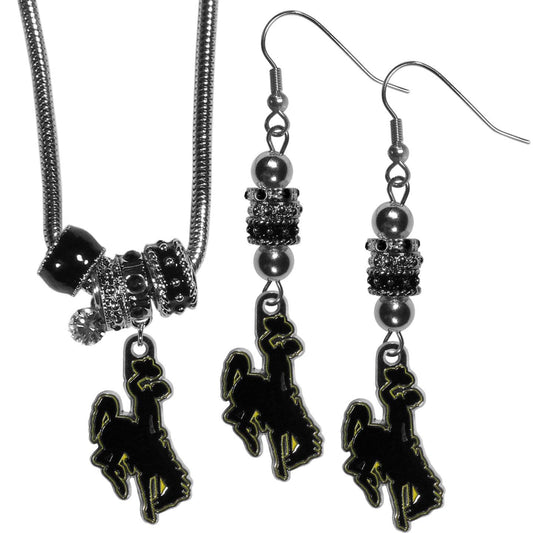 Wyoming Cowboy Euro Bead Earrings and Necklace Set - Flyclothing LLC