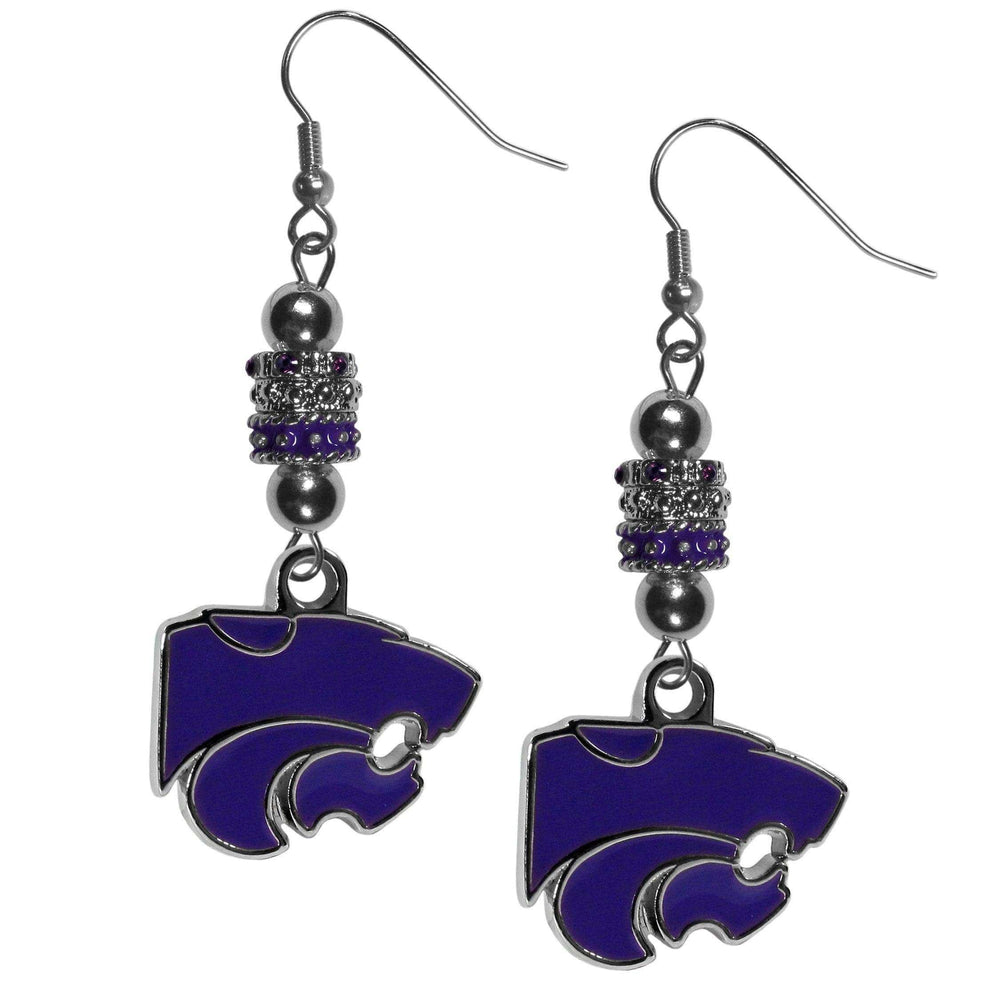 Kansas St. Wildcats Euro Bead Earrings - Siskiyou Buckle - Flyclothing LLC