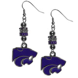 Kansas St. Wildcats Euro Bead Earrings - Siskiyou Buckle - Flyclothing LLC