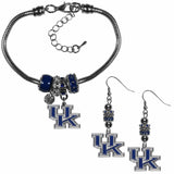 Kentucky Wildcats Euro Bead Earrings and Bracelet Set - Siskiyou Buckle - Flyclothing LLC