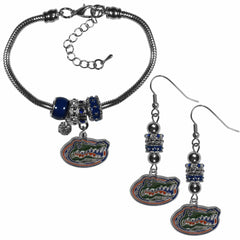 Florida Gators Euro Bead Earrings and Bracelet Set - Siskiyou Buckle