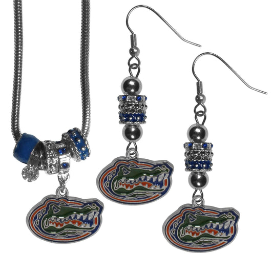 Florida Gators Euro Bead Earrings and Necklace Set - Flyclothing LLC