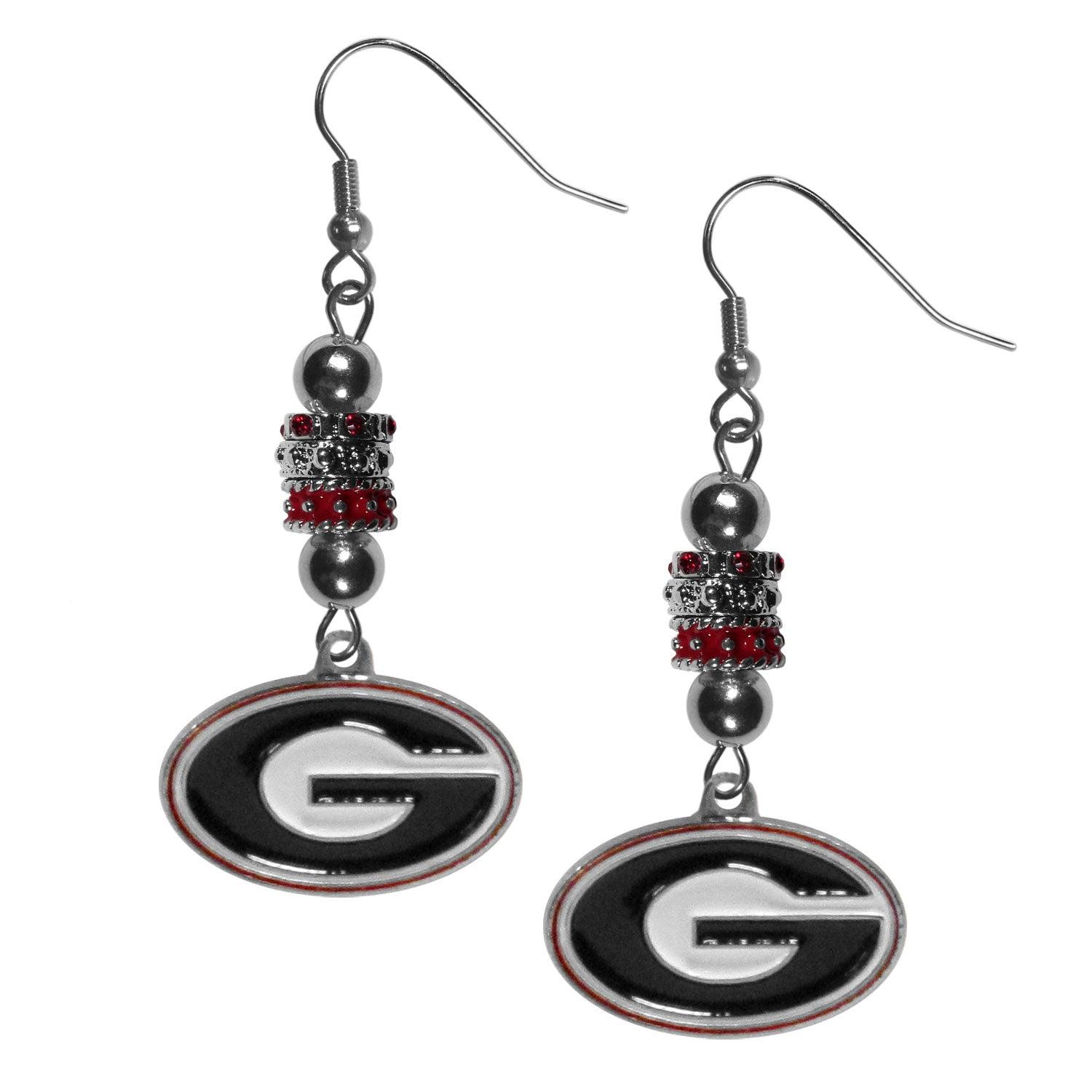 Georgia Bulldogs Euro Bead Earrings - Flyclothing LLC