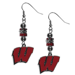 Wisconsin Badgers Euro Bead Earrings - Flyclothing LLC