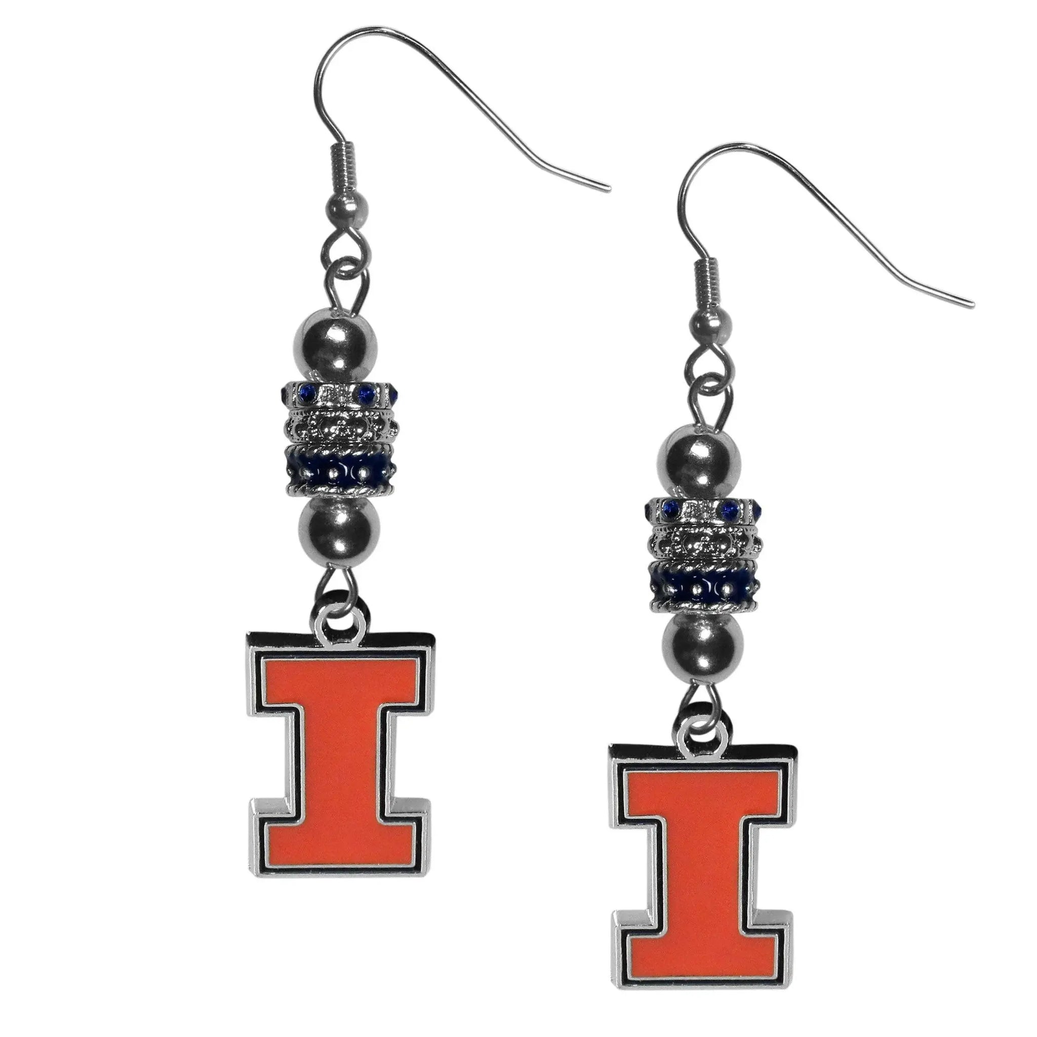 Illinois Fighting Illini Euro Bead Earrings - Siskiyou Buckle - Flyclothing LLC