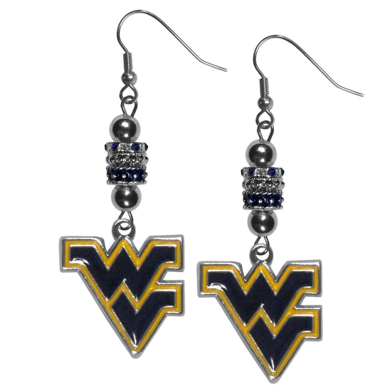 W. Virginia Mountaineers Euro Bead Earrings - Flyclothing LLC