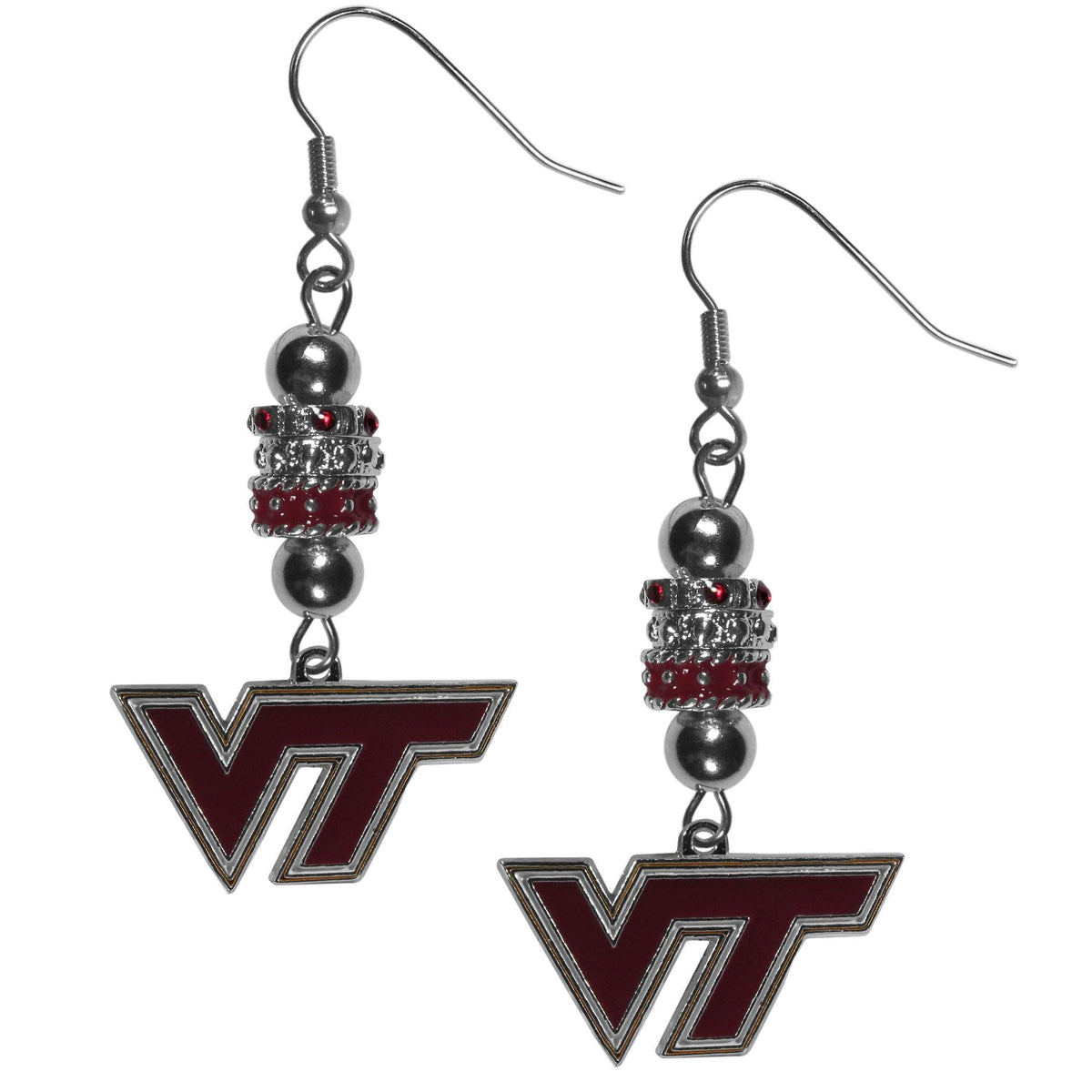 Virginia Tech Hokies Euro Bead Earrings - Flyclothing LLC
