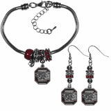S. Carolina Gamecocks Euro Bead Earrings and Bracelet Set - Siskiyou Buckle