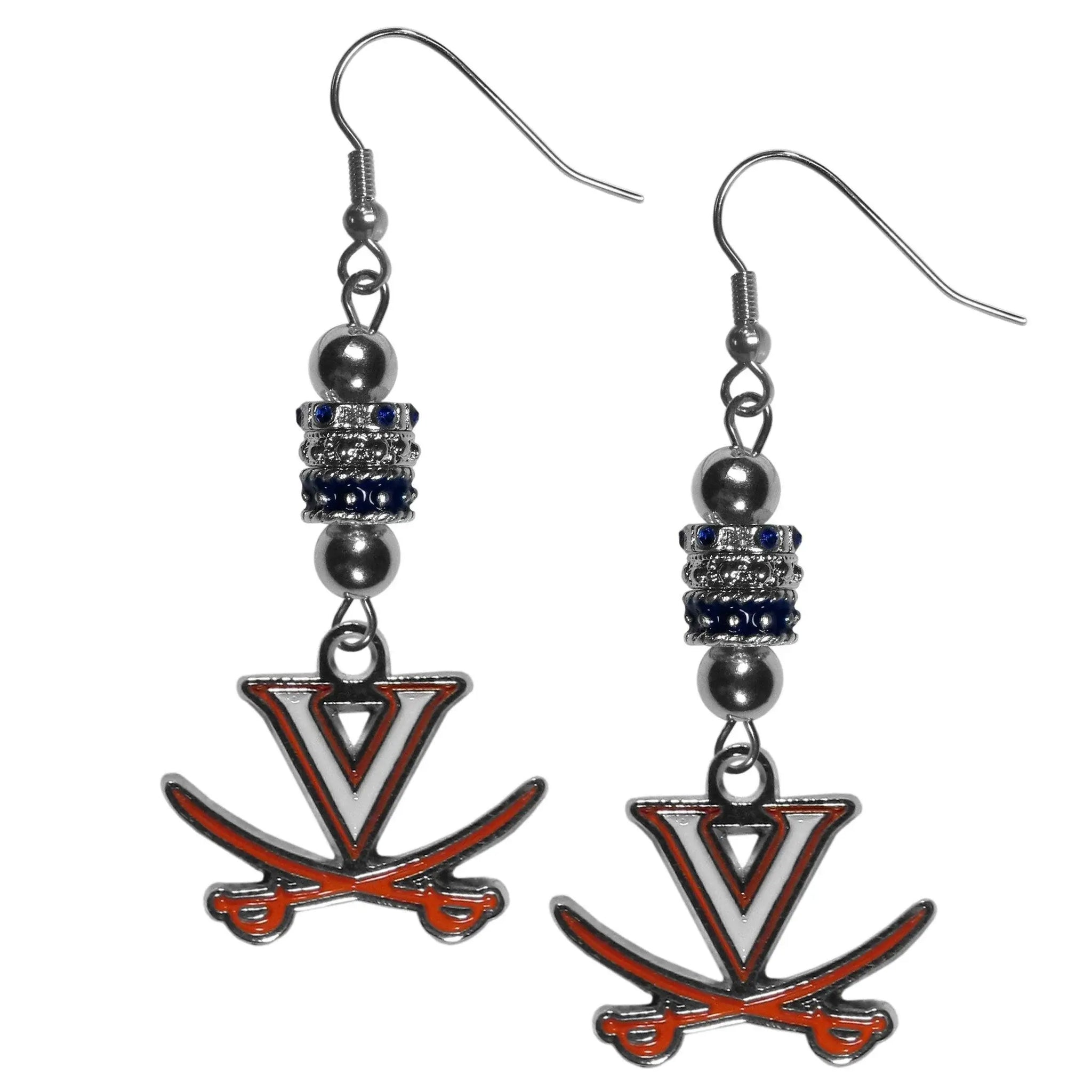 Virginia Cavaliers Euro Bead Earrings - Siskiyou Buckle - Flyclothing LLC