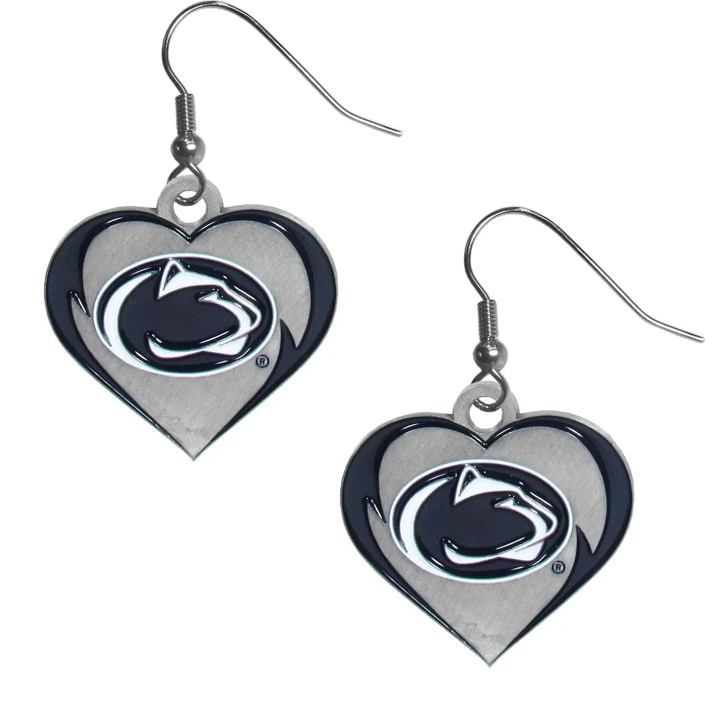 Penn St. Nittany Lions Heart Dangle Earrings - Siskiyou Buckle - Flyclothing LLC