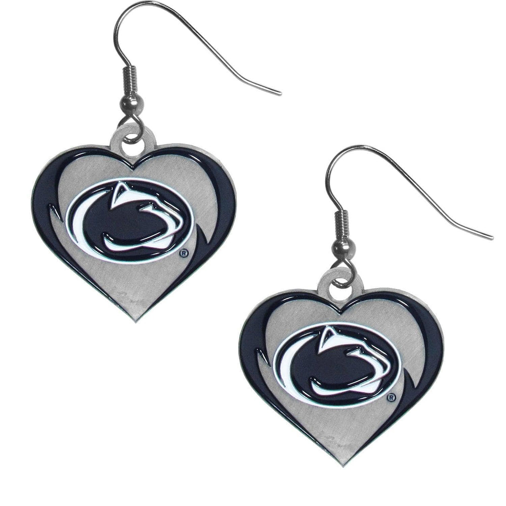 Penn St. Nittany Lions Heart Dangle Earrings - Siskiyou Buckle