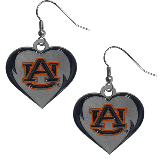 Auburn Tigers Heart Dangle Earrings - Flyclothing LLC