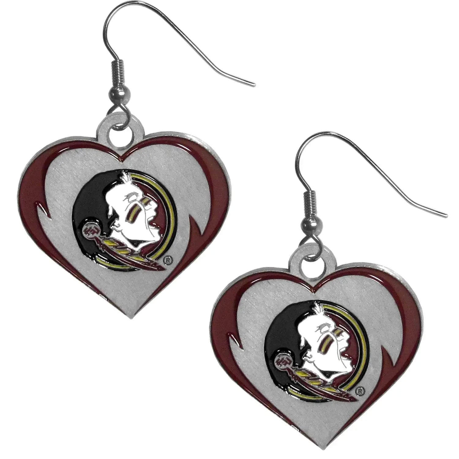 Florida St. Seminoles Heart Dangle Earrings - Siskiyou Buckle - Flyclothing LLC