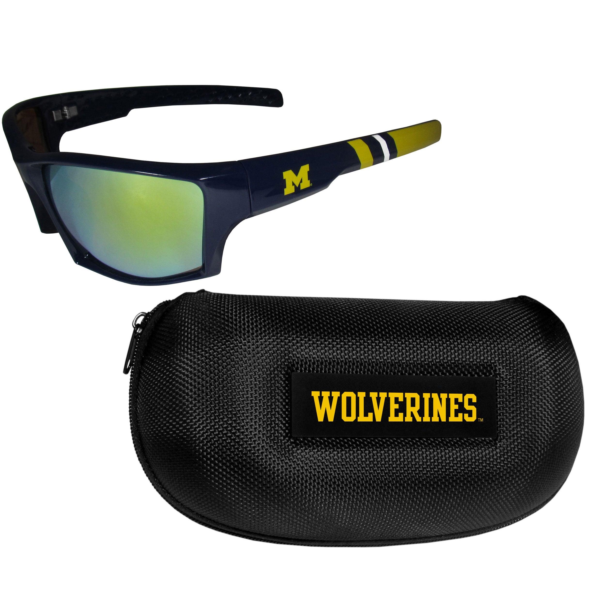 Michigan Wolverines Edge Wrap Sunglass and Case Set - Flyclothing LLC