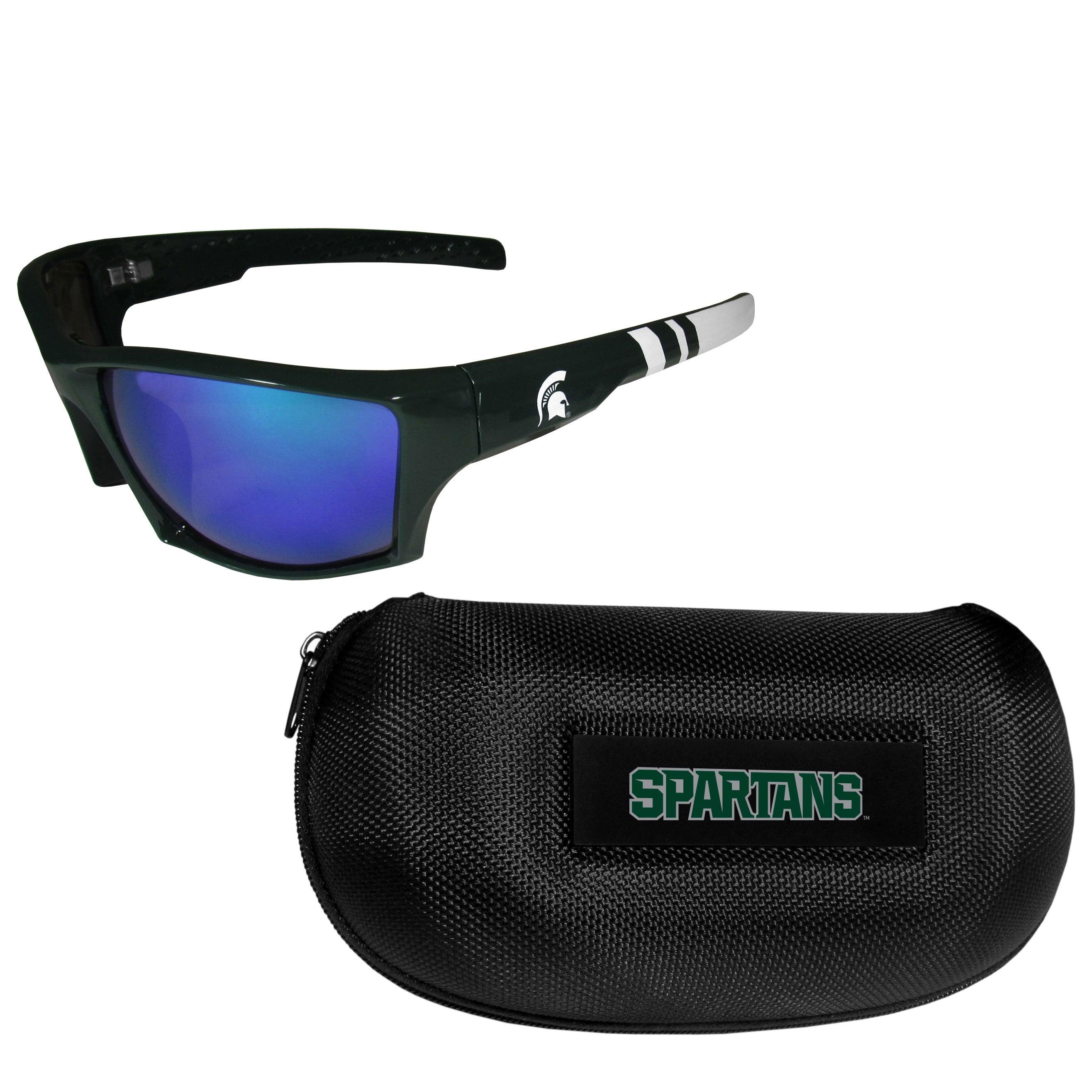 Michigan St. Spartans Edge Wrap Sunglass and Case Set - Flyclothing LLC