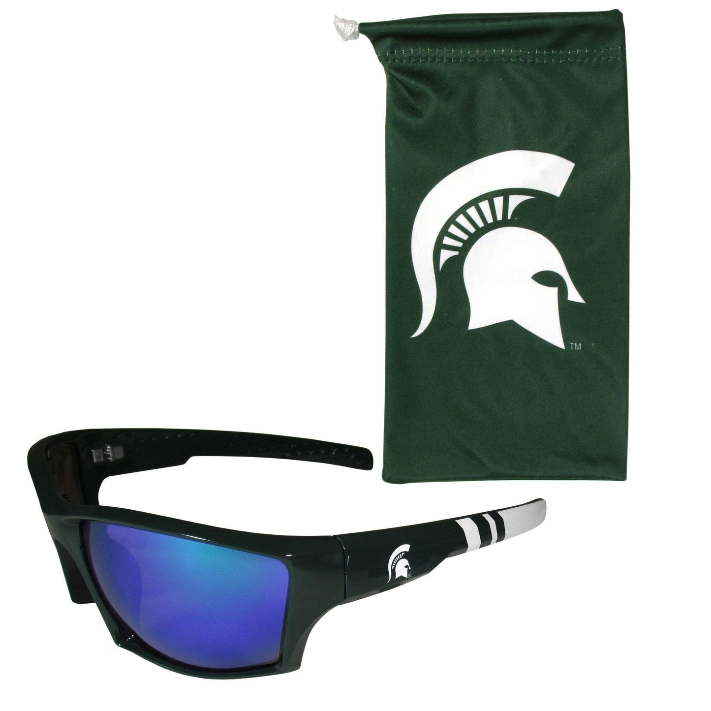 Michigan St. Spartans Edge Wrap Sunglass and Bag Set - Siskiyou Buckle - Flyclothing LLC