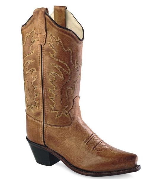 Old West Tan Childrens Snip Toe Fashion Boots - Flyclothing LLC