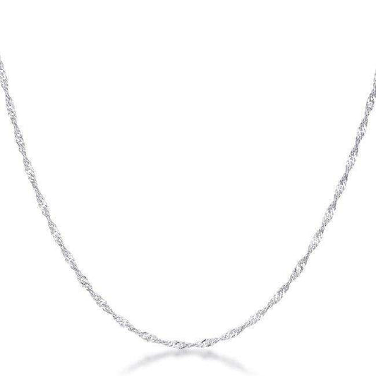 16 Inch Silver Twisted Chain - JGI - Flyclothing LLC