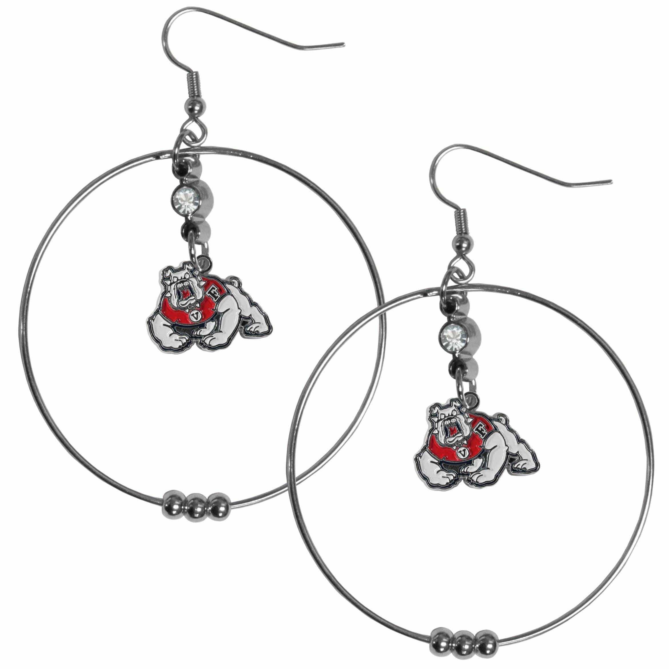 Fresno St. Bulldogs 2 Inch Hoop Earrings - Siskiyou Buckle - Flyclothing LLC