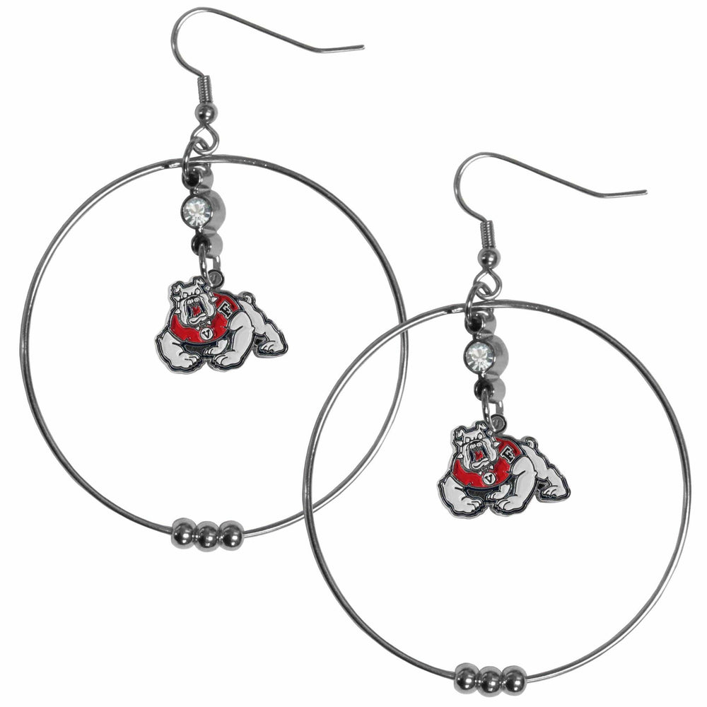 Fresno St. Bulldogs 2 Inch Hoop Earrings - Siskiyou Buckle