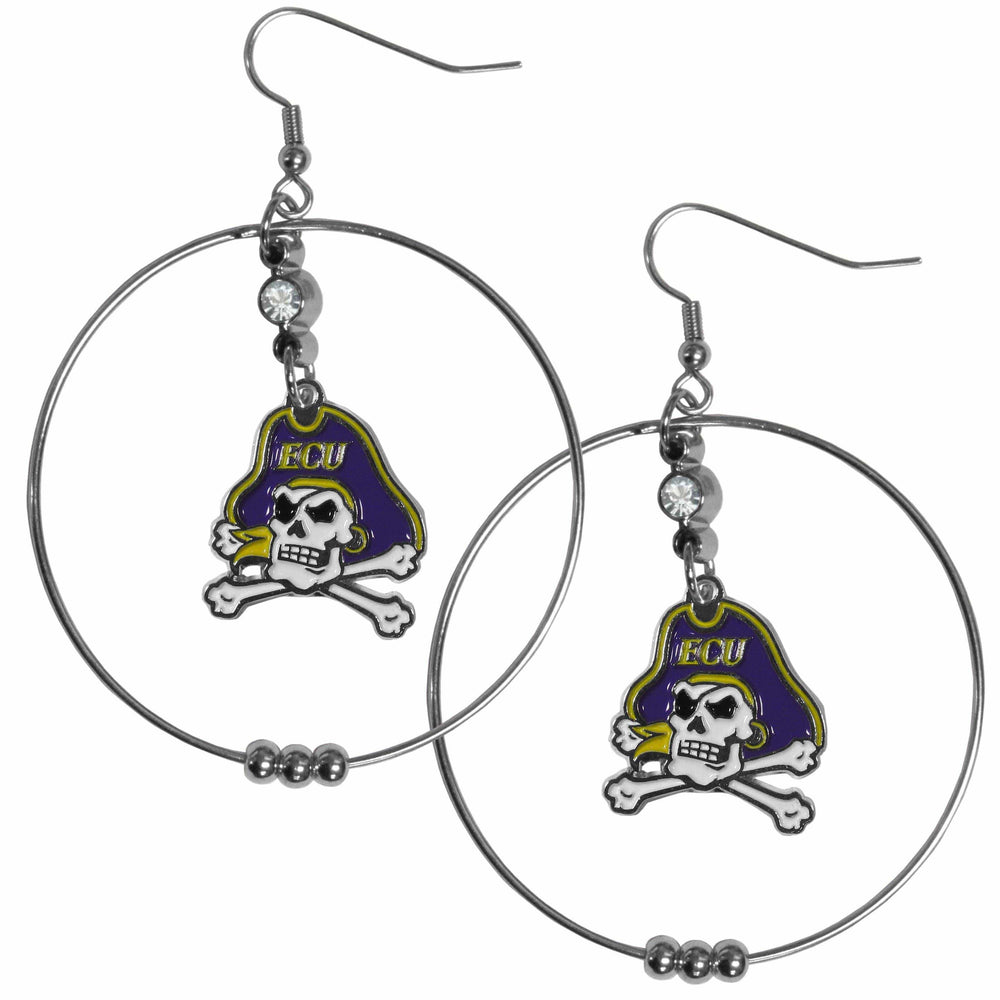 East Carolina Pirates 2 Inch Hoop Earrings - Siskiyou Buckle - Flyclothing LLC