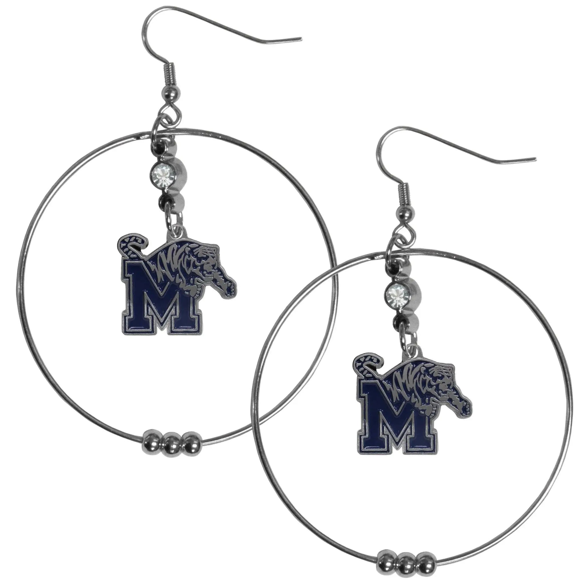 Memphis Tigers 2 Inch Hoop Earrings - Siskiyou Buckle - Flyclothing LLC