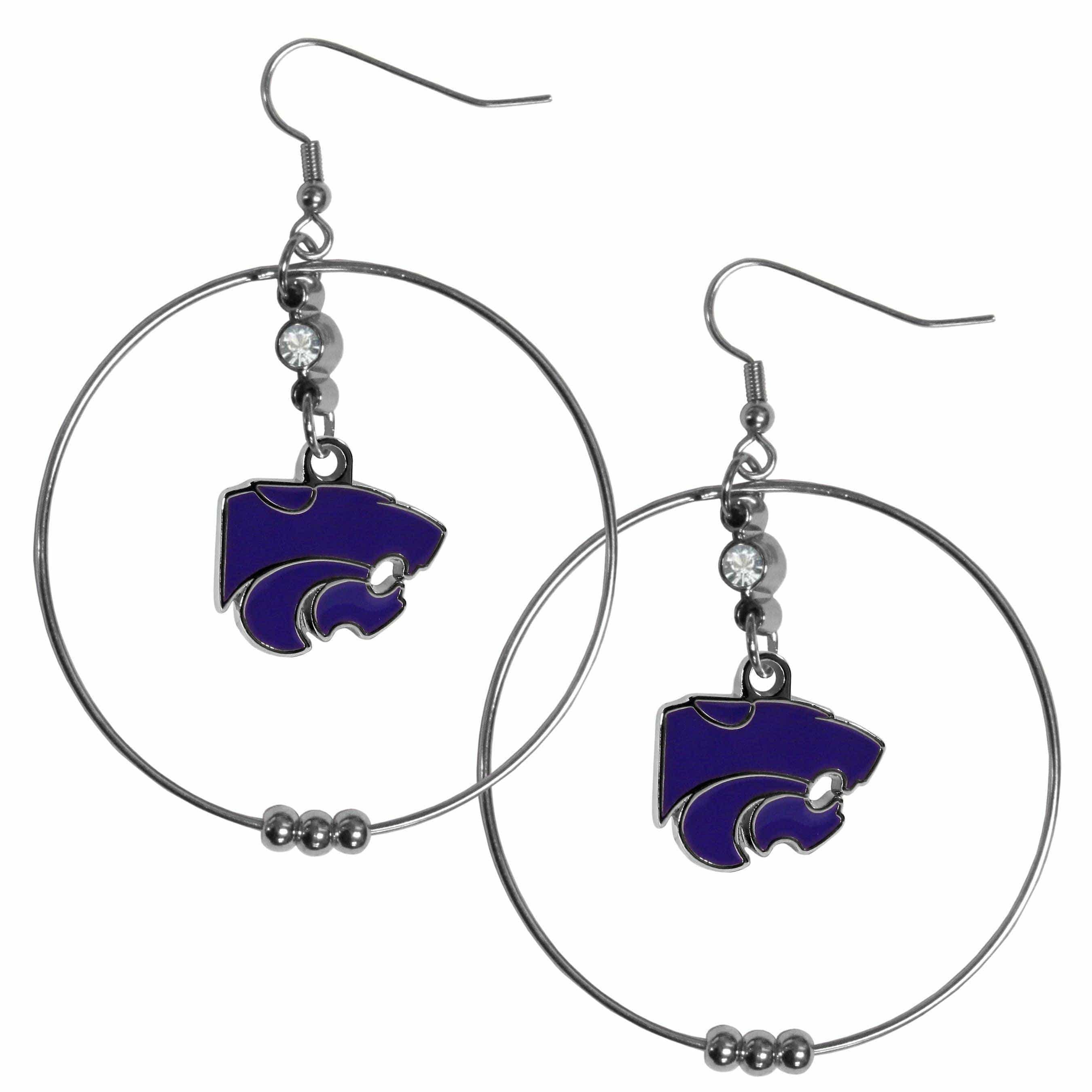 Kansas St. Wildcats 2 Inch Hoop Earrings - Siskiyou Buckle - Flyclothing LLC