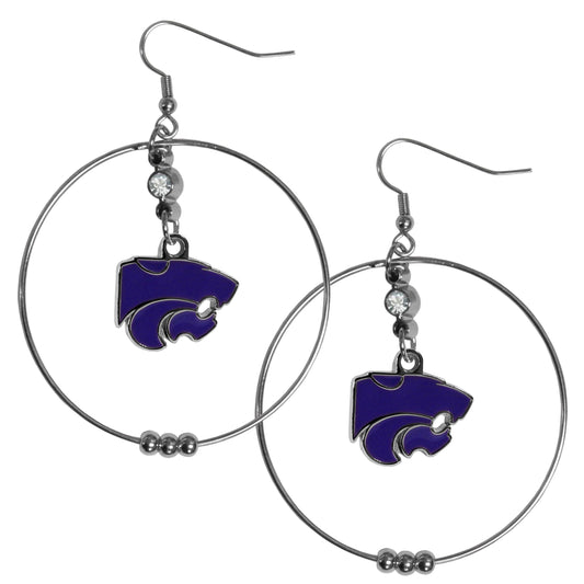 Kansas St. Wildcats 2 Inch Hoop Earrings - Flyclothing LLC