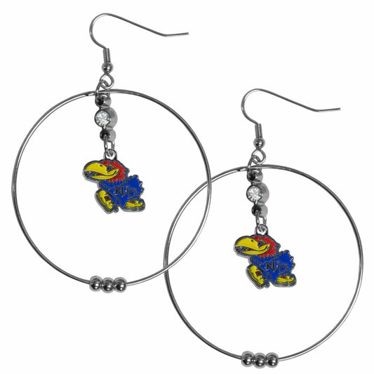 Kansas Jayhawks 2 Inch Hoop Earrings - Siskiyou Buckle - Flyclothing LLC