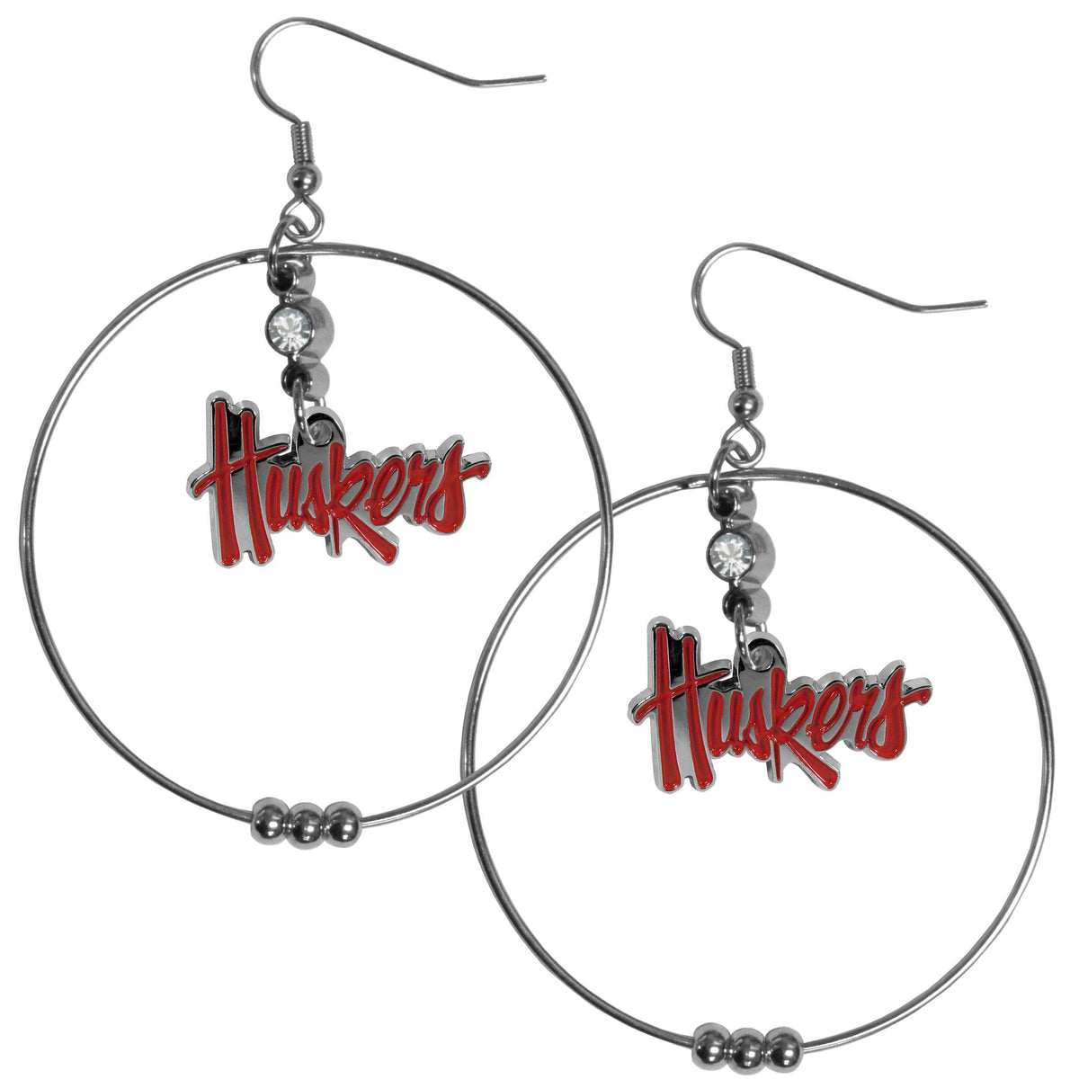 Nebraska Cornhuskers 2 Inch Hoop Earrings - Flyclothing LLC