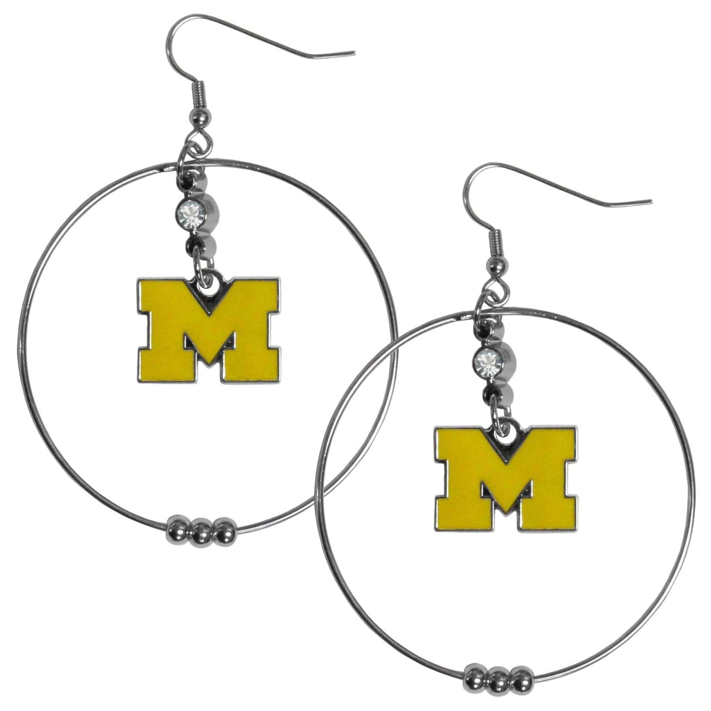 Michigan Wolverines 2 Inch Hoop Earrings - Siskiyou Buckle - Flyclothing LLC