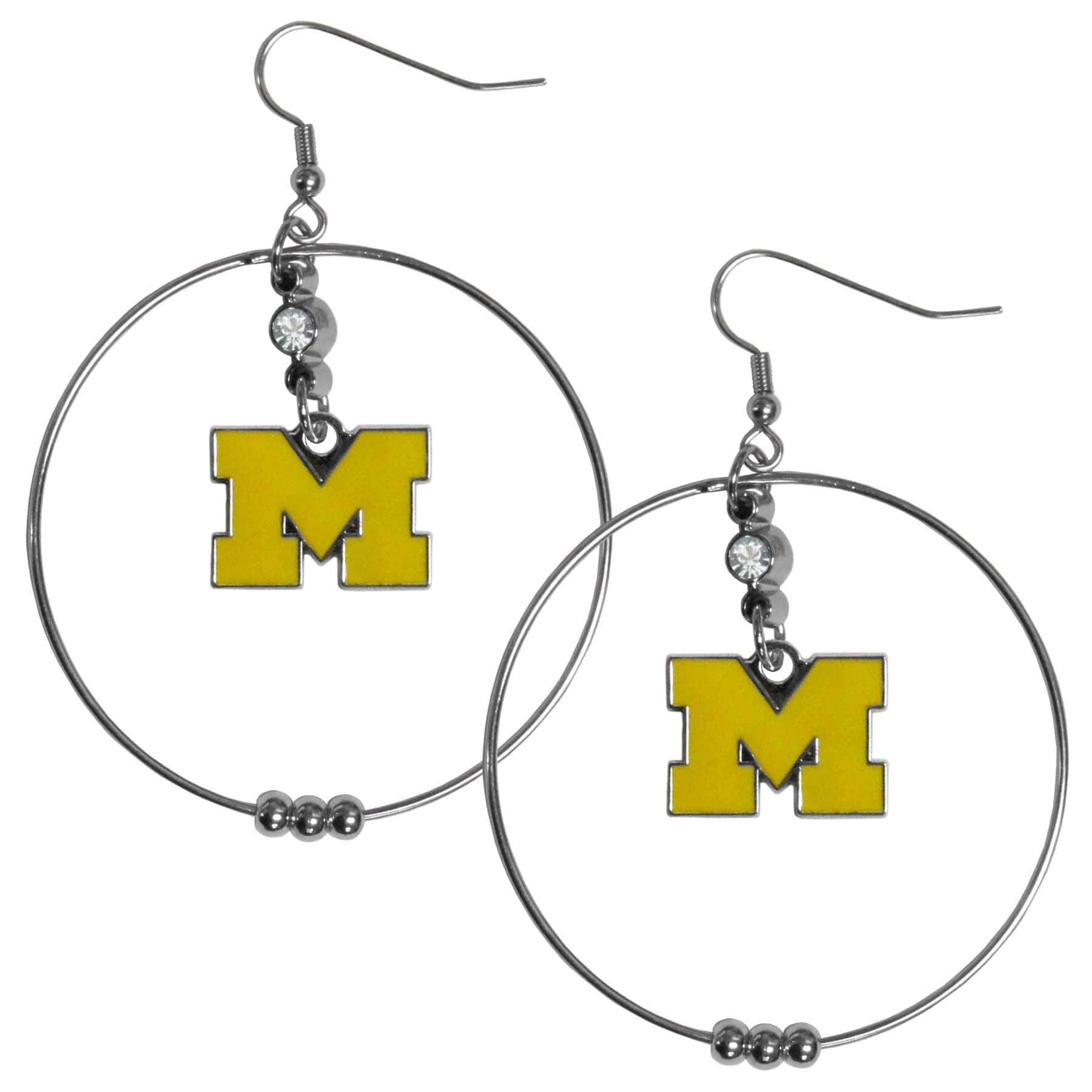Michigan Wolverines 2 Inch Hoop Earrings - Siskiyou Buckle - Flyclothing LLC