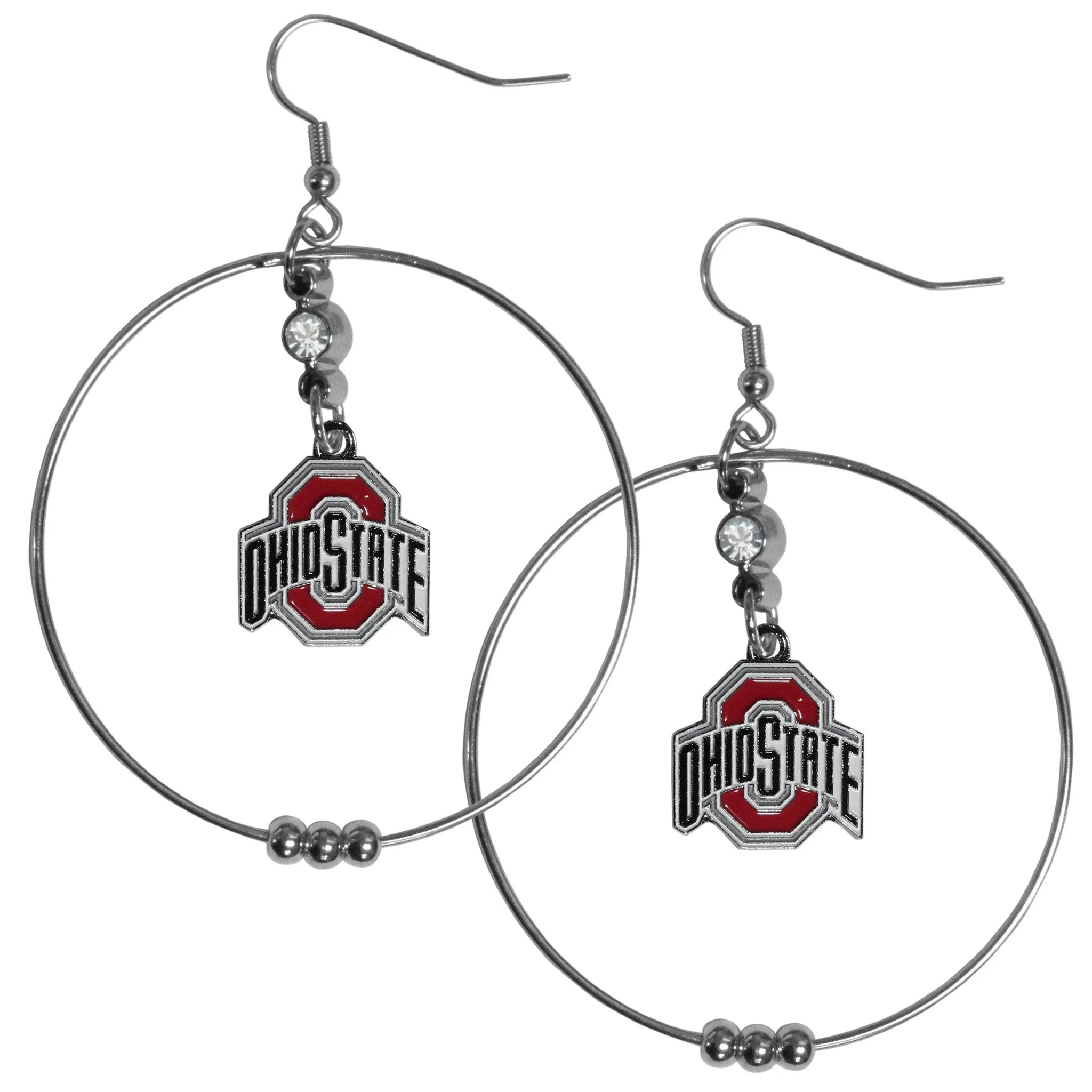 Ohio St. Buckeyes 2 Inch Hoop Earrings - Siskiyou Buckle - Flyclothing LLC